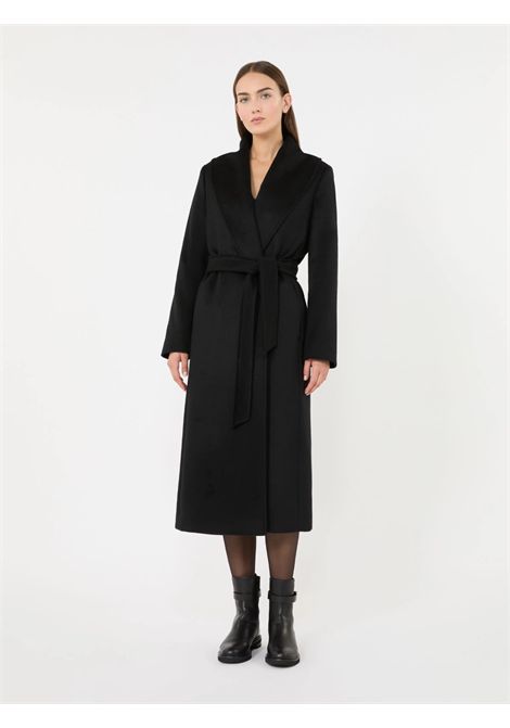 Max Mara Studio Women's MSTLORIANA Black Pure Wool Wrap Robe Coat Max Mara Studio |  | 2626016202600013